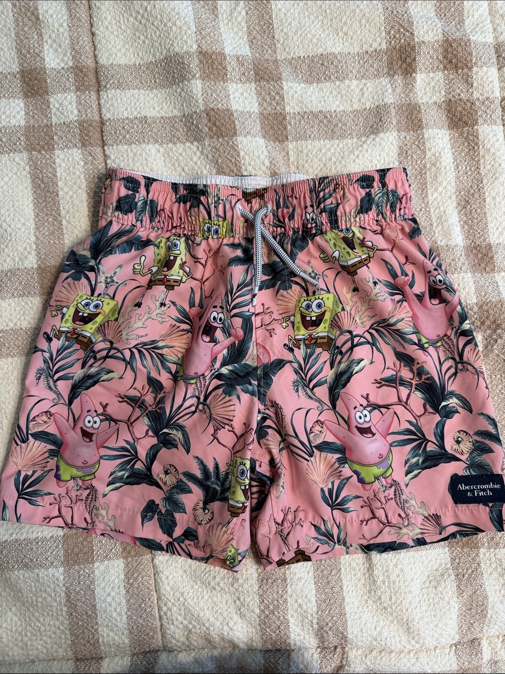 Abercrombie & Fitch Pink SpongeBob & Patrick Print Swim Shorts